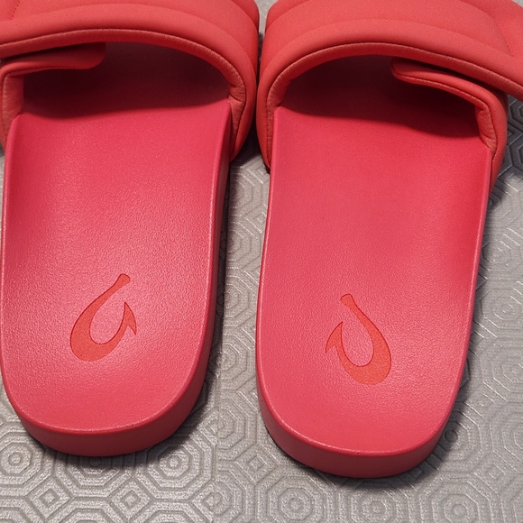 Olukai Sunbeam Slide Comfort Sandals Coral Red Slip On Women’s Size 9/ EU39 NWOT - Picture 4 of 7